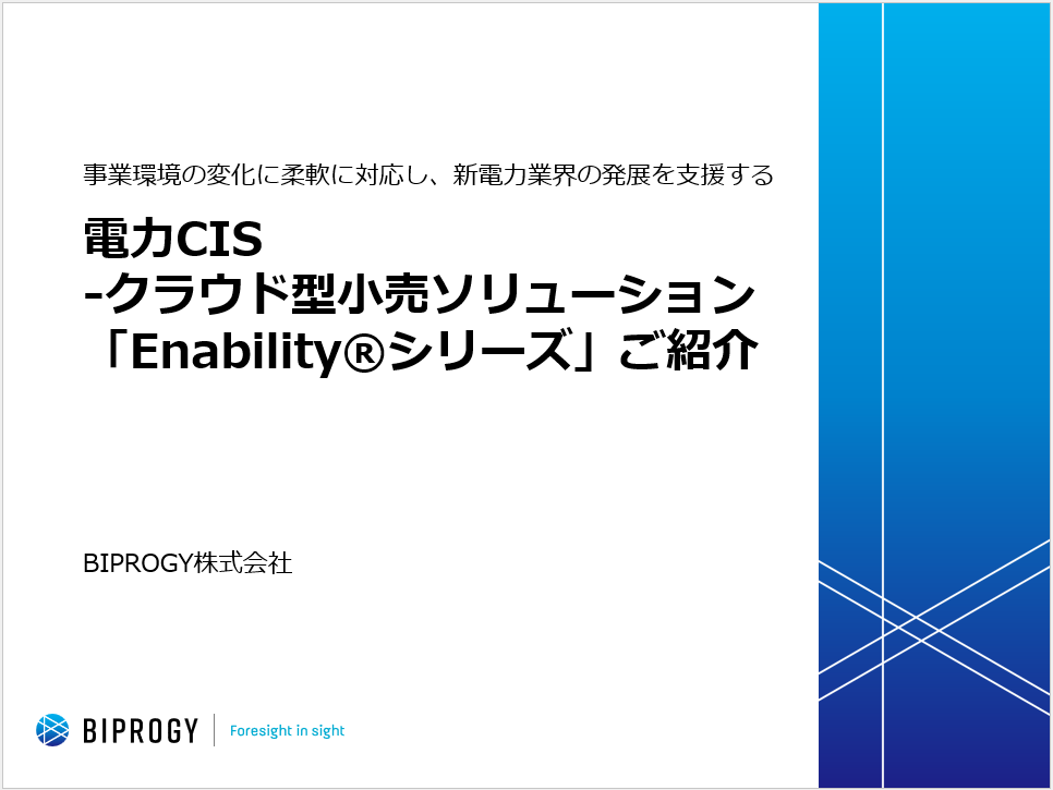 Enabilityシリーズのサービス概要が分かる資料です。